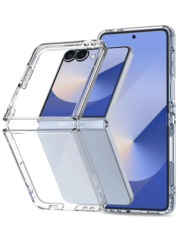 Techprotect Samsung Galaxy Flip7 flexair hybrid dėklas, skaidri, 1 nuotrauka